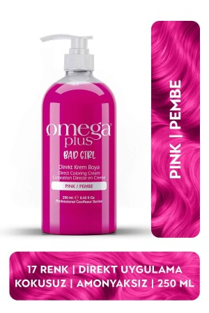 MNZ- Bad Girl PINK خالية من الأمونيا لون لون لون الشعر 250ML - Omega Plus