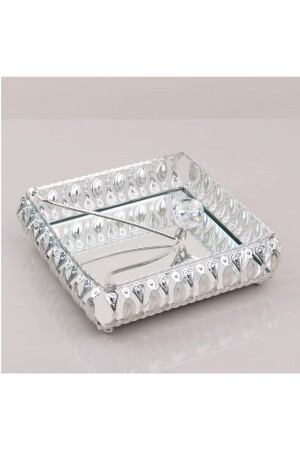 حامل نيبكين معدني من الفضة من MNZ مع كوب كريستال - Badelihome