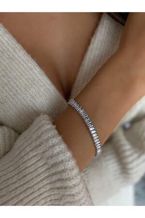 MNZ-لا تلوث، لا تتلاشى، Baguette Stone Waterway Steel Bracelet فولاذية - Âlâ Atelier