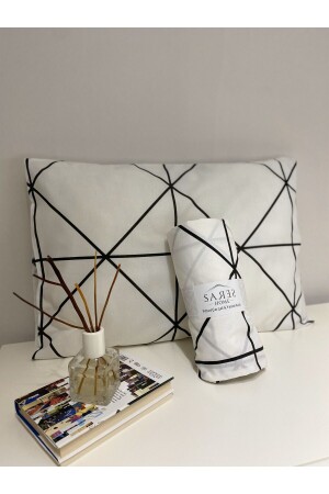 النمط الجيوميتري MNZ البيضاء Baklava King Size سجل مرنة مجموعة - Sares Home