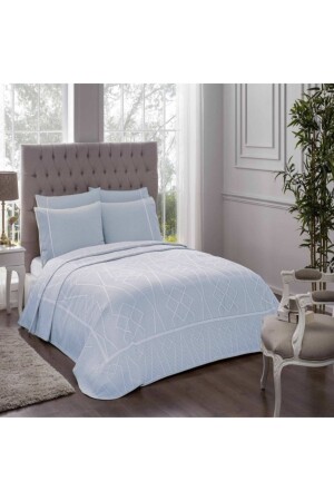 MNZ-باركر جاكارد مزدوج غطاء مجموعة الأزرق bakucuzaal TACH000094 - Taç