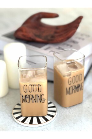 كأس مستطيل من بوروسيليكات مقاوم للحرارة من MNZ صباح الخير - GUEZIA