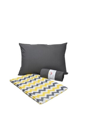 MNZ-الصافية الصفراء الرمادية الأبيض المزدوجة الأوراق السريعة المرنة غطاء غطاء غطاء الأوراق والوسادة القضية الرماد - Başal Tekstil