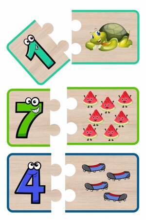 رقم (MNZ) و لعبة خشبية متطابقة - Baskı Atölyesi