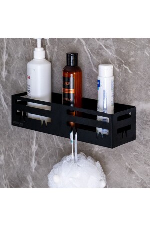 حاملة شامبو من المعدن من MNZ، وعاء صابون، حاملة شامبو في الحمام، رف الحمام، منظم الحمام، غسالة ملابس العلوية رف تصميم حاملة - BATH BLACK CONCEPT