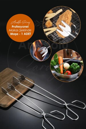 MNZ - مقصات عملية من النوع الفولاذ سلطة BBQ شواء وخطوط الخدمة - 1 كمبيوتر - Anadolu Saray
