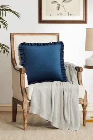 MNZ- منتصف الليل الأزرق البلد مسدس مربع رمي وسادة غطاء النسيج الناعم العمر القديم-سكندنافي-بوهمي-العيد الميلاد - Bc Home