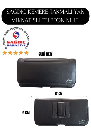 مغناطيس من الجلد من MNZ غطاء الجانب الهاتف قضية الخصر حقيبة حزام الخصر - Sağdıç Saraciye