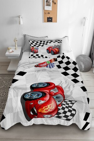 غطاء السيارات الحمراء من MNZ مع غطاء الوسادة Bh2061 bhyt2061 - Bebişim Halı