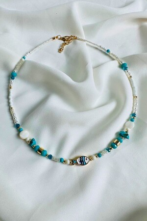 MNZ-أسماك حلقة عنق حجر طبيعي - Petek Aksesuar