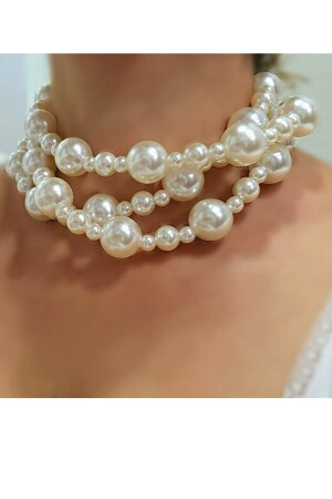 MNZ - عقدة معصمة متعددة مع اللؤلؤ - Petek Aksesuar