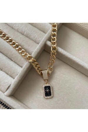 MNZ-موسم جديد الذهب السلسلة سميكة القطب الأسود النجمة رقبة مفصلة - Serenity Atelier