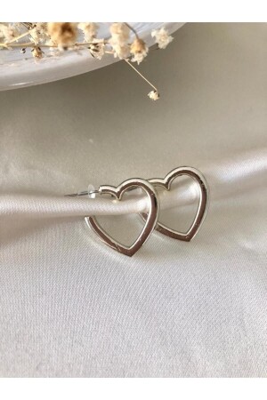 أذن القلب الفضية للنساء من MNZ - أذن القلب الزنجي - أذن القلب - Minels Tasarım