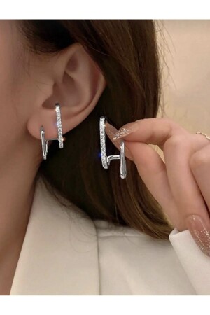 أقراط الفضة من الحجر الزيركون للمرأة MNZ - Monalisatoka