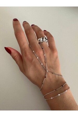 MNZ- الفضة اللون سيكين سلسلة رقيقة شاهمران - Ringbox