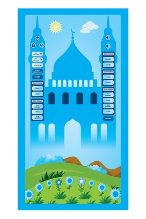 MNZ - سجادة صلاةي، سجادة صلاة صاخبة للأطفال، زرقاء - Bilenler