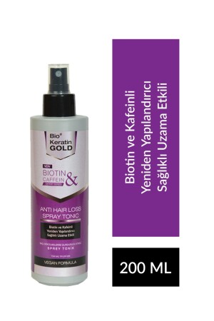 MNZ- Biotin & Caffeine مضاد للقليل من تساقط الشعر تساعد في النمو السريع 200 مل - Bio Keratin Gold