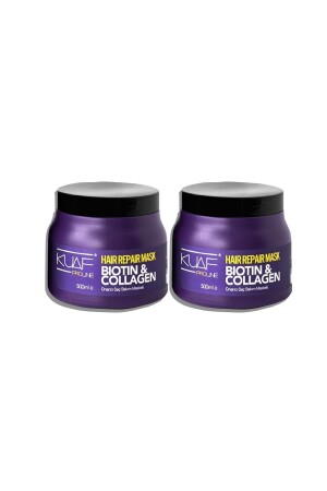 MNZ- إصلاح وتجديد Biotin & Collagen Mask للشعر 500 مل X 2 قطع 8690812113979-2 - Kuaf