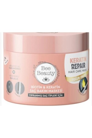قناع مراقبة الشعر MNZ- Biotin & Keratin 300 مل - Bee Beauty