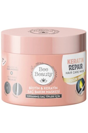 قناع مراقبة الشعر من MNZ- Biotin Keratin 300 ml - Bee Beauty