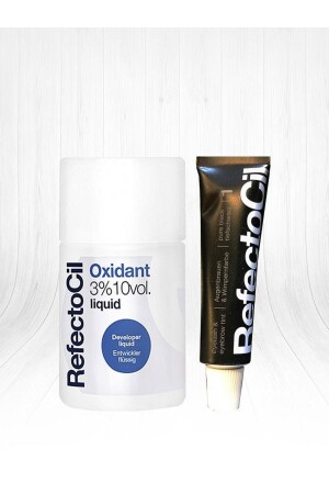 MNZ- Black Eyebrow and Eyelash Dye يساعد على مطابقة الشتات مع لون الشعر NO: 1 15ml + مكثفات 100ml - Refectocil