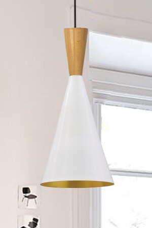 MNZ-بيضاء مصباح معدني رقيق الخشب الرأس المطبخ غرفة المعيشة مقهى مكتب واحد ضوء مصباح العجلة BMM2027H - Bamyum