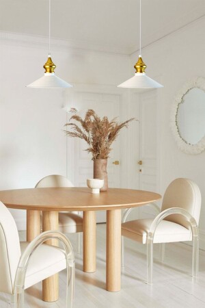 قاعة مزدوجة MNZ - مصباح اللون الأبيض المضرب طاولة الطعام غرفة المعيشة المطبخ صالون الفندق عرض غرفة الشعر BMM3030 - Bamyum