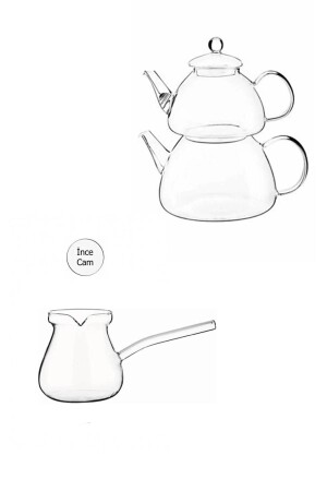 مقعد للنيران من نوع MNZ المقاوم للنيران مقعد للنار من نوع Borasilicate Glass Teapot و Coffee Pot Set Flat Model TYC00165088756 - morponi