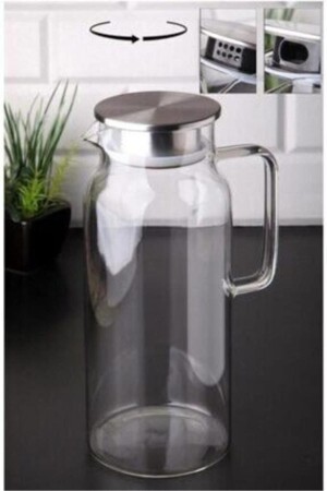 جنجان من الزجاج من MNZ Borosilicate 1 لتر (تناسب في قفص الباب التبريد) c fz 16 - çerçi