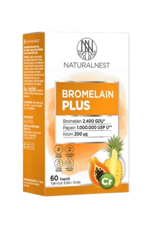 MNZ- Bromelain Plus 500 مگ 60 كبسولة - Natural Nest