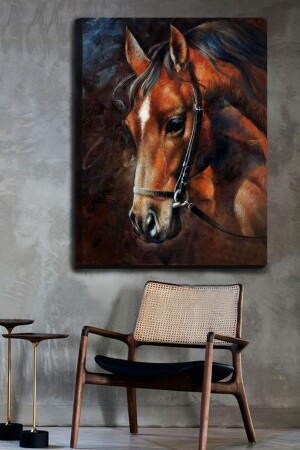 MNZ- Brown Horse Head Legend Canvas طباعة 100x140 BRWNHRSKNVSTBL012 - ColorVision
