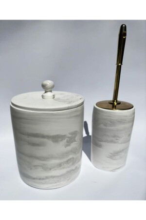 مجموعة حمام من طراز من المرمار MNZ قمامة القمامة وفرشاة BS007 - MRY DEKOR