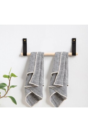 MNZ الخشب الجلود المطبخ حمام الحمام منشفة المصفوفة ومسطح فيلم معلق تحت رف الورق منشفة النابكين معلق منشفة الجلد معلق - Bundera