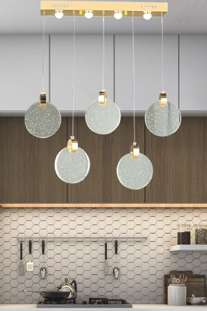 مصباح المعادل الحديثة MNZ طاقة الشنابل اليد مع خمس صفوف من الزجاج الذهبية الصفراء burenze741 - burenze