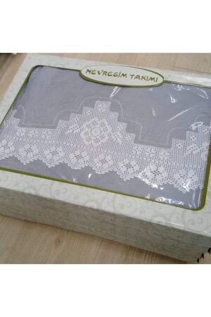 MNZ-اليدوية المكونة من غطاء الدرقة المكونة من أطباق أكفيل الأنسجة الثقيلة المكونة من ريشة ومضربة الأسرة بدون - bursa çeyiz