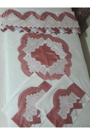 مجموعة من الأغراض المخصصة لـ MNZ - صناعة اليد المكونة من رقائق الحبل المكونة من رقائق ساترين واردة مع رقائق الحبل على الجانبين T - bursa çeyiz