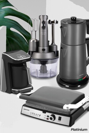 MNZ-بلاطينية أنثرايت مزيد حزمة الزفاف الإلكترونية المطبخ الكهربائي المعدة المعدة BY5714AN - GoldMaster