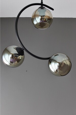 غرفة المعيشة المضيئة MNZ المطبخ C الذراع 3 قطع شمعة سوداء 4TR21111 - AVİZEVİ