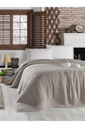 غطاء مزدوج من خياطة MNZ داكن بيج CA18003DARKBEIGE - Betires Home