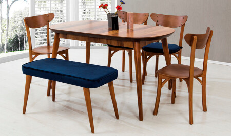 مجموعة طاولة تناول الطعام من طراز MNZ - الجوز - Cadde Yıldız