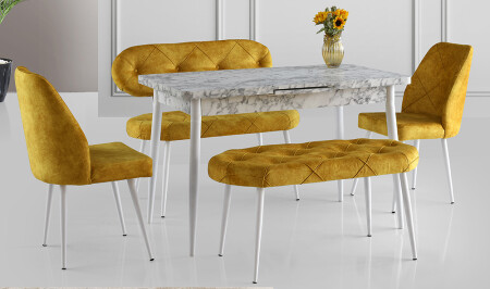 مجموعة طاولة تناول الطعام المغطاة بالصفر MNZ - Cadde Yıldız