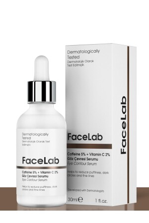 MNZ- Caffeine 5% عيون كونتور سيروم 30 مل ضد الكدمات والتورم والكيس تحت العين والدورات المظلمة - Facelab