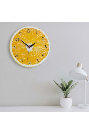 ساعة الجدار المطبخ الدائرة من الخشب البرتقالية المزخرفة MNZ - Cajuart
