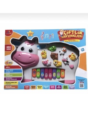 بطاريات MNZ - الألوان، الأضواء، الأغاني، الأسئلة والجوابات، صوت الحيوانات التركية، البيانو البقر الحيوانية المزرعة - Can Ali Toys