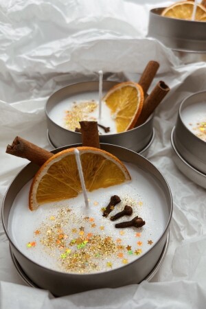 شمعة صندوق زينمون مزخرفة من الهدية المزخرفة من MNZ - شمعة صويا مزخرفة طبيعية مصنوعة يدويا - Candle