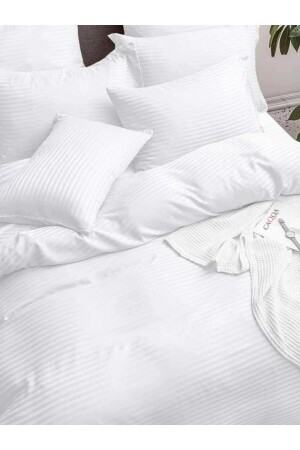 MNZ - مضاعفة شريطات ساتن فندق غطاء غطاء - Caqqa