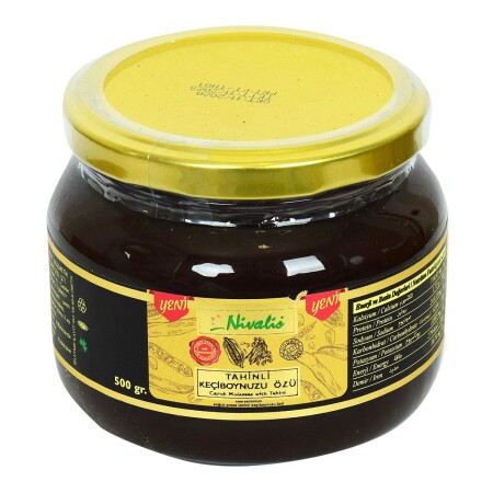 مستخلص من الكربون من MNZ- carob مستخلص من الكربون مع طاهيني Cold Press Glass Jar 500 Gr - Nivalis