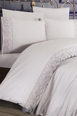 MNZ- الفرنسي الرأس كوريه داوري غطاء غطاء مجموعة الرمادي CD445260 - Çeyiz Diyarı