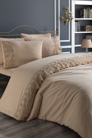 MNZ- الفرنسية الحزام هوسنا المعدة غطاء القماش مجموعة كابوتشينو CD445828 - Çeyiz Diyarı