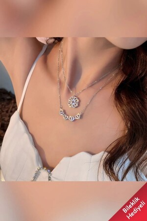 حجر من الزيركون من طراز MNZ، متعددة القلب، مغناطيس النجمة القابلة للإغلاق، قلادة من الصلب المقاوم للثغرات - The Collection